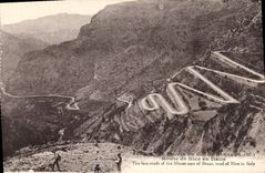 CPA Col de Braus A M route de Nice en Italie 