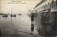 CPA Crue de la Seine Paris Quai de la Gare 28 Janvier 1910 