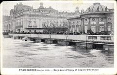 CPA Paris Inonde Janvier 1910 Gare Quai d'Orsay et legion d'Honneur 