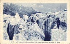 CPA Chamonix Hte Savoie le Glacier des Bossons au Plateau du Milieu 
