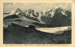 CPA L'Aiguille des Glaciers Tre la Tete et le Mont Blanc vus du Miravidis Petit St Bernarnd 