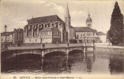 CPA Annecy Eglises Saint Francois et Saint Maurice 