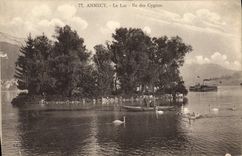 CPA Annecy Le Lac Ile des Cygnes 