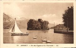CPA Annecy Ile des Cygnes et la Tournette 