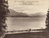 CPA La Savoie Annecy et son Lac l'Imperial Palace Cue prise d'un appartement 