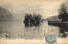 CPA Annecy L'Ile des Cygnes 