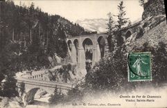 CPA Chemin de Fer de Chamonix Viaduc Sainte Marie Train