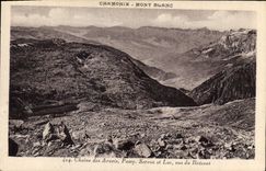 CPA Chamonix Mont Blanc Chaine des Aravis Passy Servoz et Lac vus du Brevent 