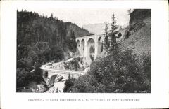 CPA Chamonix Ligne Electrique P L M Viaduc et Pont Sainte Marie 