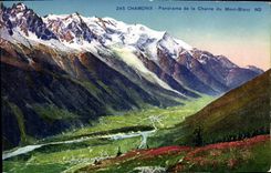 CPA Chamonix Panorama de la Chaine du Mont Blanc 