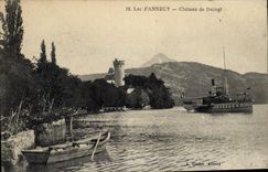 CPA Lac d'Annecy Chateau de Duingt Bateau