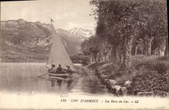CPA Env d Annecy Les Rives du Lac Bateau
