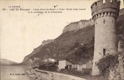 CPA La Savoie Lac du Bourget Ligne d'Aix les Bains a Culoz Sortie d'un tunnel et la montagne de la C
