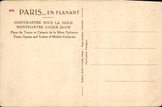 CPA Paris en Flanant Montmartre sous la Neige Place du Tertre et Cabaret de la Mere Catherine 