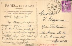 CPA Paris en Flanant Le Palais de Justice et le Pont au Change 