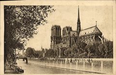 CPA Paris en Flanant Notre Dame et le Square de l'Archeveche 