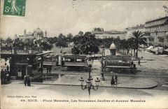 CPA Nice Place Massena Les Nouveaux Jardins et Avenue Massena Tramway