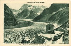 CPA Chamonix Mont Blanc Gare du Montenvers et la Mer de glace Train