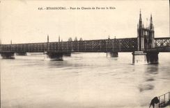 CPA Strasbourg Pont du Chemin de Fer sur le Rhin 