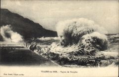 CPA Villers sur Mer Vagues de Tempete 