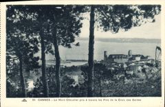 CPA Cannes Le Mont Chevalier pris a travers les Pins de la Croix Gardes 