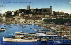CPA Cannes Le Port et le Mont Chevalier 