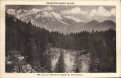 CPA Chamonix Mont Blanc Le Lac Vert et le massif du Mont Blanc 
