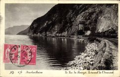 CPA Aix les Bains Le Lac du Bourget Le tunnel de l'Innocent Train a vapeur