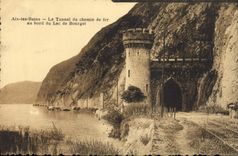 CPA Aix les Bains Le Tunnel du Chemin de fer au bord du Lac de Bourget 