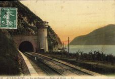 CPA Aix les Bains lac du Bourget Rochers de Brison 