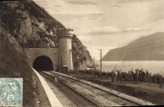 CPA Aix les Bains Lac du Bourget Rochers de Brison 