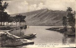 CPA Aix les Bains Lac du Bourget Le Petit Port et la Dent du Chat 