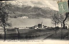 CPA Lac d'Annecy Eglise de Sevrier et la Tournette 