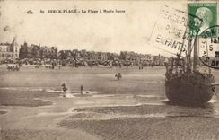 CPA Berck Plage La Plage a Maree basse Bateau