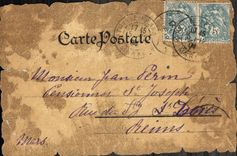 CPA Les deux pigeons 
