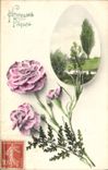 CPA Heureuses Paques Fleurs