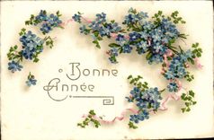 CPA Bonne Annee Fleurs