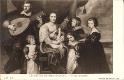 CPA Le Maitre de Ribeaucourt Groupe de famille Musee de Bruxelles 