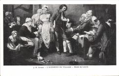 CPA JB Greuze L'Accordee du Village Musee du Louvre 