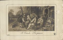 CPA A Ostade Les Joueurs 