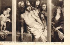 CPA Musee Royal d'Anvers Rubens Le Christ a la Paille Ensemble du Triptygue 