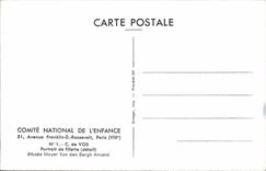 CPA Comite National de l'Enfance Avenue Franklin D Roosevelt Paris Portrait de fillette Detail Musee