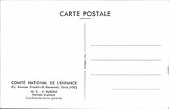 CPA Comite National de l'Enfance Avenue Franklin D Roosevelt Paris Rubens Portrait d'enfant Liechten