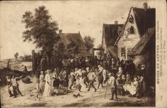CPA Musee du Louvre Paris Teniers Le jeune La fete au village