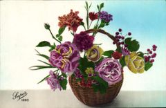 CPA Fantaisie Fleurs