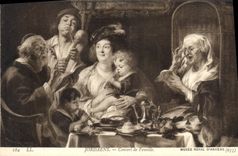 CPA Musee Royal d'Anvers Jordaens Concert de Famile 