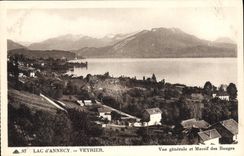 CPA Lac d'Annecy Veyrier Vue generale et Massif des Bauges 