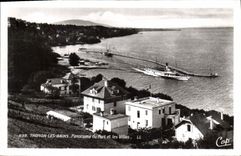 CPA Thonon les Bains Panorama du Port et les Villas Bateau