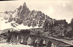 CPA Chamonix Aiguille du Dru et chemin de fer du Montenvers 
