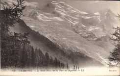 CPA Chamonix le Mont Blanc vu du Plan des Aiguilles 